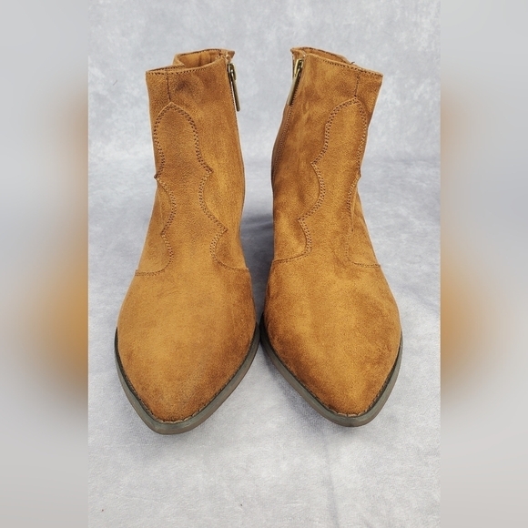 Comfortview Lacy Women Bootie Camel Color Suede Size 11 W Zipper‎ - Picture 3 of 12